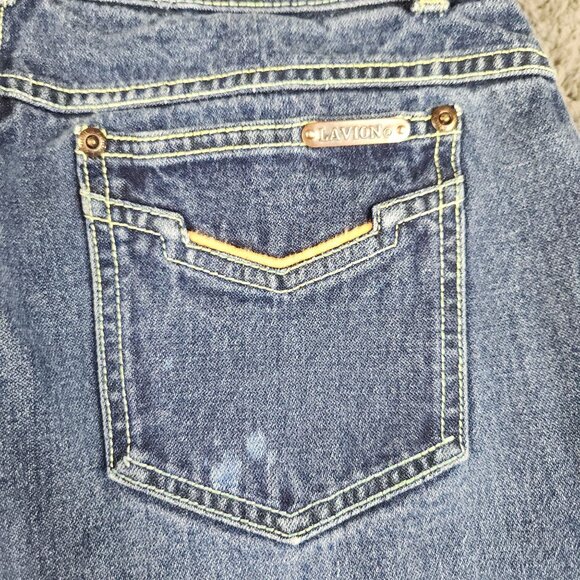 L'Avion Jeans Womens 28x31Blue Vintage Denim Flare Leg 70s Ribcage Jean Western - Picture 9 of 13